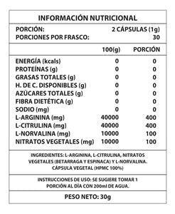 ÓXIDO NÍTRICO Premium - Suplemento 1000 mg - VitaFarma Guatemala