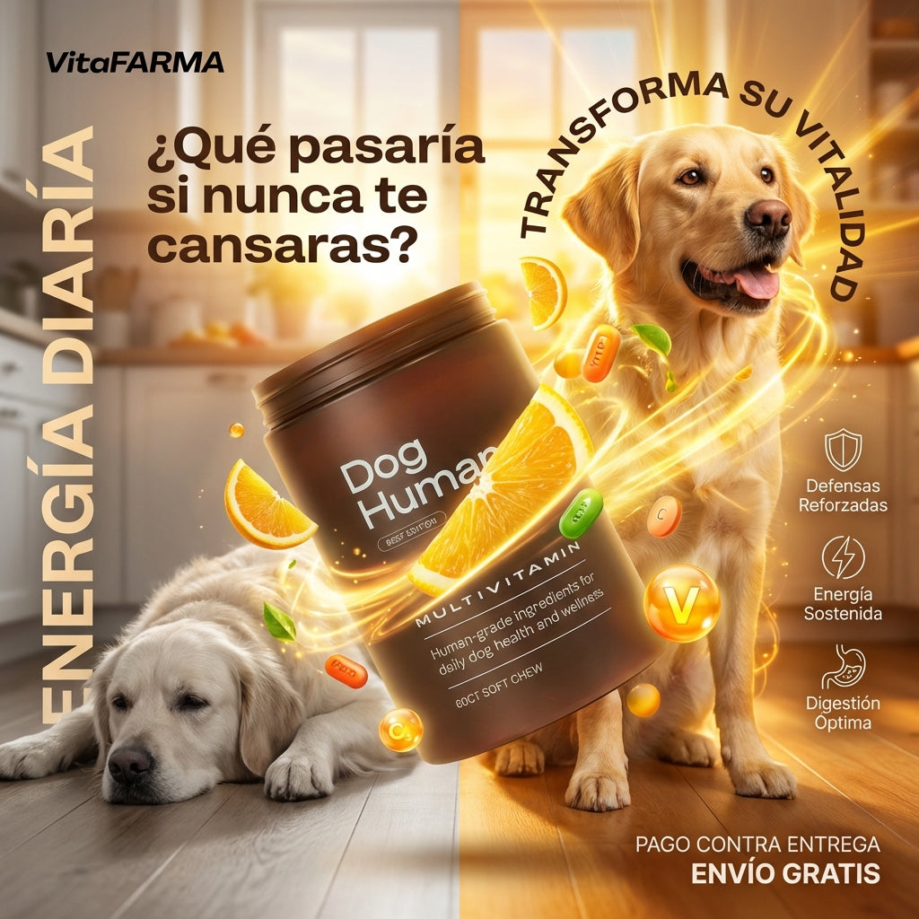 Dog Human Multivitamínico 5-en-1 Para perros que necesitan más años de vida saludable | Mejoras visibles en 3 semanas