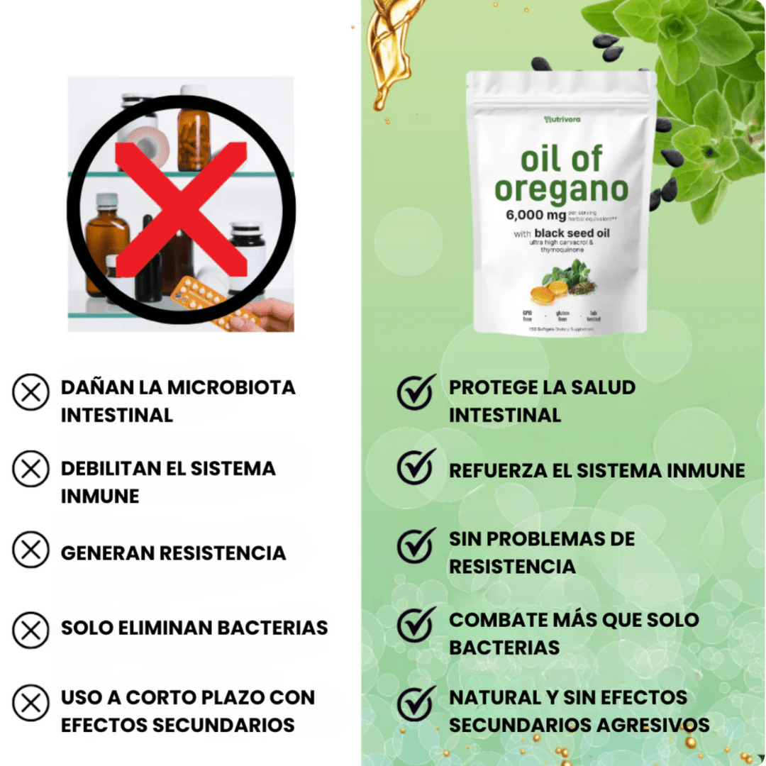 Aceite de Oregano y Semilla Negra - IntestiClean Natural (90 capsulas) - VitaFarma Guatemala