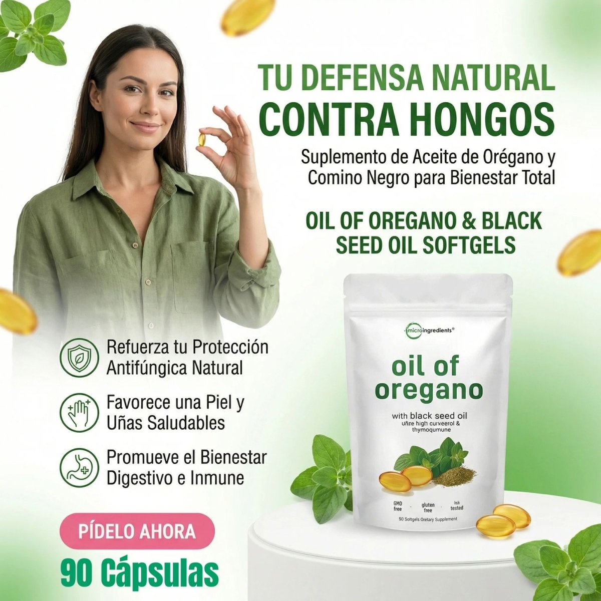 Aceite de Oregano y Semilla Negra - IntestiClean Natural (90 capsulas) - VitaFarma Guatemala