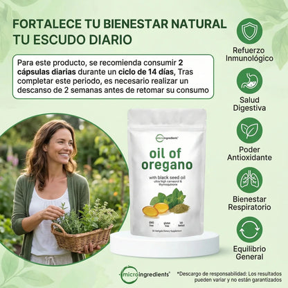 Aceite de Oregano y Semilla Negra - IntestiClean Natural (90 capsulas) - VitaFarma Guatemala