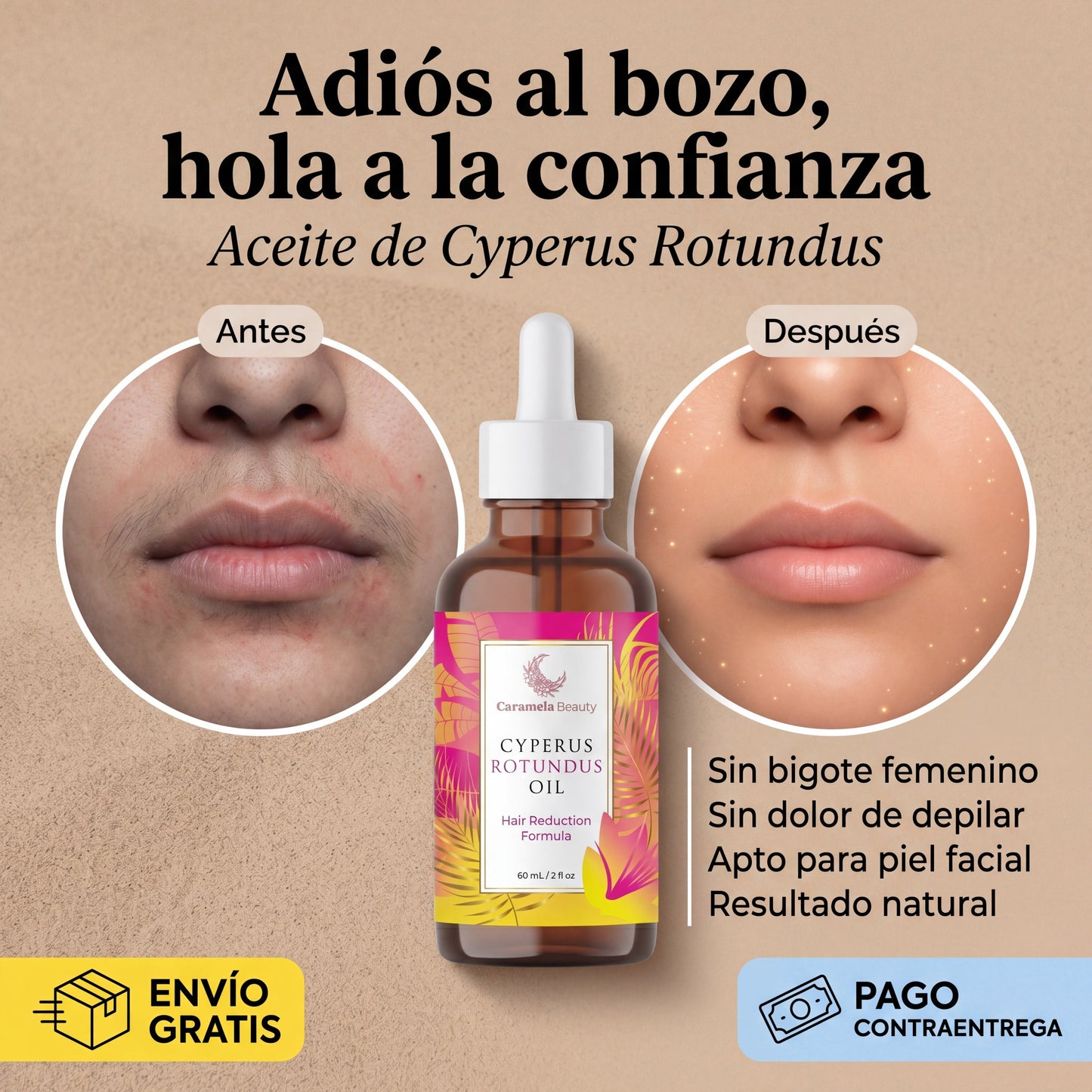 Aceite Cyperus Rotundus® Vello más fino y menos visible