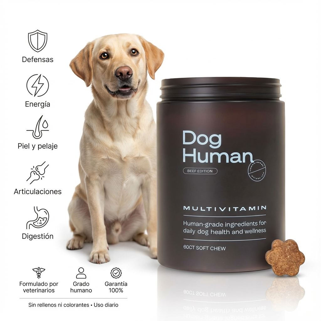 Dog Human Multivitamínico 5-en-1 Para perros que necesitan más años de vida saludable | Mejoras visibles en 3 semanas