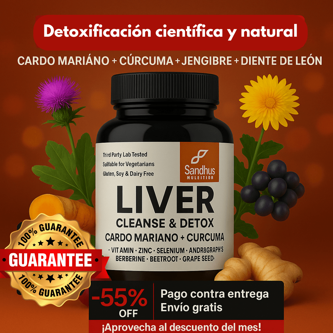 Liver Cleanse & Detox™: Fórmula herbal premium con cardo mariano, diente de león y antioxidantes - VitaFarma Guatemala