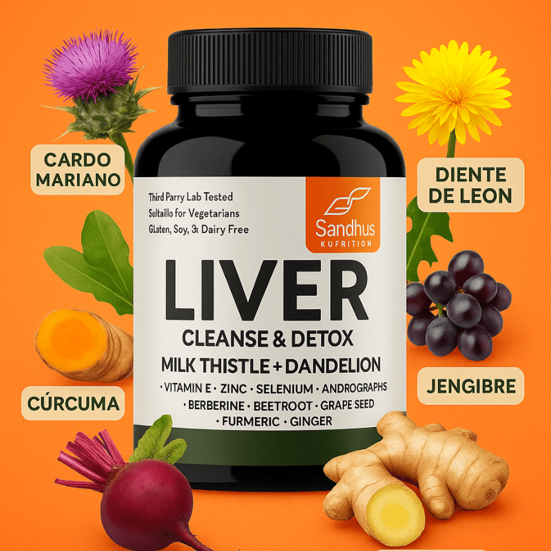 Liver Cleanse & Detox™: Fórmula herbal premium con cardo mariano, diente de león y antioxidantes - VitaFarma Guatemala