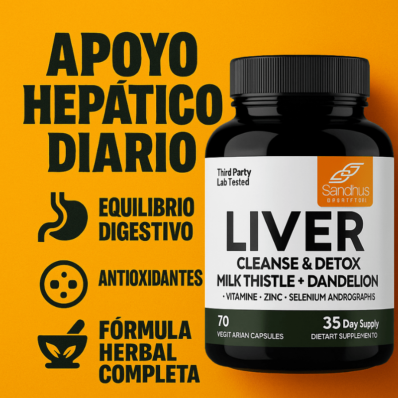 Liver Cleanse & Detox™: Fórmula herbal premium con cardo mariano, diente de león y antioxidantes - VitaFarma Guatemala
