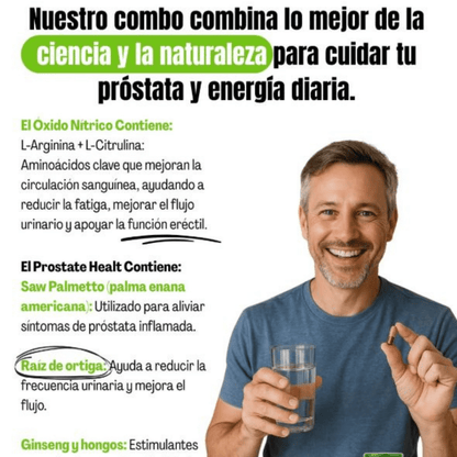 Óxido Nítrico Promax™ + Prostate Health en pack Compra 1 y Llévate 2 Gratis:💪 Rendimiento, energía y salud masculina🔥 - VitaFarma Guatemala