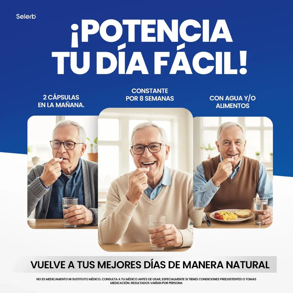 Selerb NAD+ 60 cápsulas | Recupera tu potencia y energía en la cama, en 2 semanas. Contiene: NAD+, RESVERATROL, COQ10, L - ARGININA, L - CITRULINA, SAW PALMETTO. - VitaFarma Guatemala