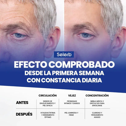 Selerb NAD+ 60 cápsulas | Recupera tu potencia y energía en la cama, en 2 semanas. Contiene: NAD+, RESVERATROL, COQ10, L - ARGININA, L - CITRULINA, SAW PALMETTO. - VitaFarma Guatemala