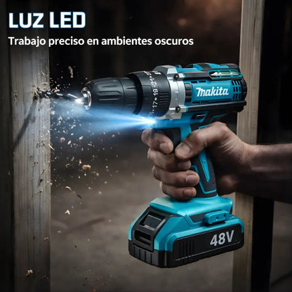 Taladro inalámbrico percutor Makita® + Maletin + 24 Accesorios + 2 Baterias 40 V - VitaFarma Guatemala